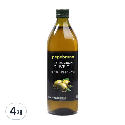 페페브루노 엑스트라버진 올리브오일, 4개, 1L