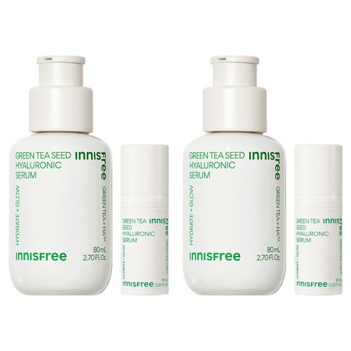 이니스프리 그린티 씨드 히알루론산 세럼 80ml + 10ml 세트, 2개