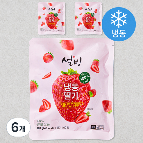 설빙 딸기 (냉동), 100g, 6개