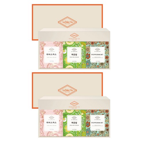 라돌체비타 프리미엄 허브차 3종 선물세트 + 쇼핑백, 히비스커스 1.2g x 6p + 페퍼민트 1.2g x 6p + 레몬밤 1.2g x 6p, 2세트