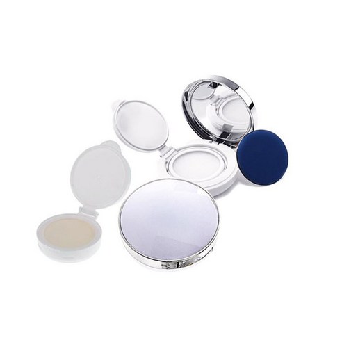 마타바 DIY 쿠션팩트 아이 케이스 73 x 73 x 27 mm, 화이트 + 실버, 1개