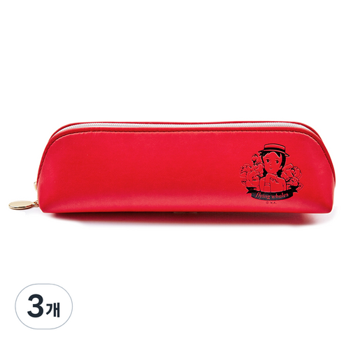 플라잉웨일즈 빨강머리앤 데일리 펜슬 파우치, RED, 3개
