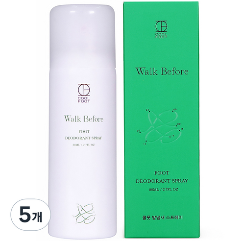 쿨풋 발냄새 풋스프레이, 1개입, 5개, 80ml