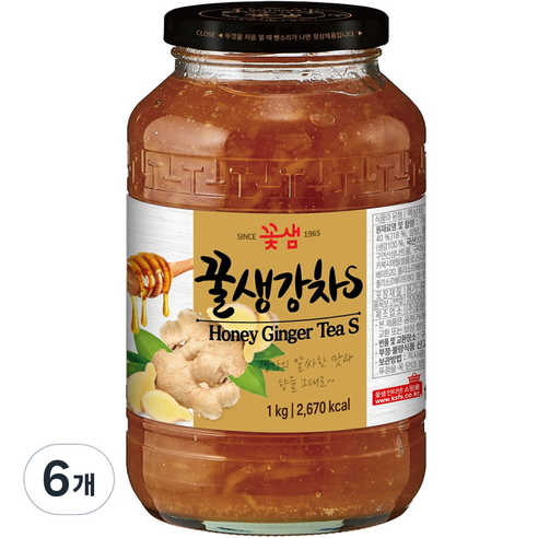 꽃샘식품 꿀생강차 S, 1kg, 1개입, 6개