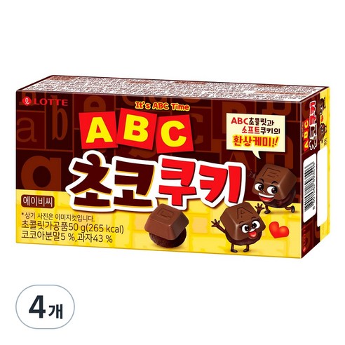 ABC 초코 쿠키, 50g, 4개