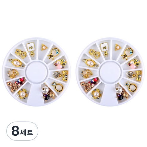 스위스녹스 웨딩 쥬얼리 스톤 네일 파츠 12종 세트, 058, 8세트
