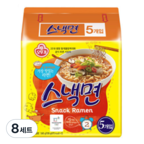 오뚜기 스낵면 108g, 40개