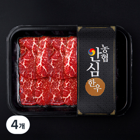 농협안심한우 홍두깨 1등급 육전용 (냉장), 4개, 300g