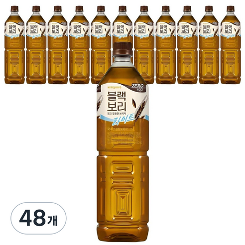 하이트진로 블랙보리 라이트 제로칼로리, 1.5L, 48개