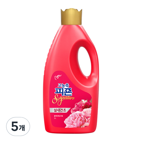 피죤 고농축 실내건조 시그니처 플라워페스티벌 섬유유연제 본품, 2L, 5개