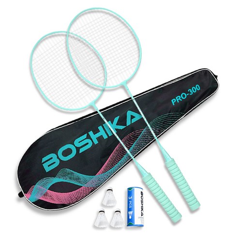 배곧스포츠 보시카 배드민턴 라켓2개+셔틀콕3개+가방, PRO300(MT), 1세트