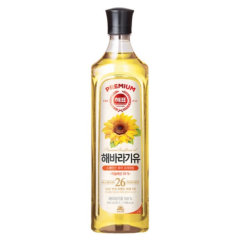 해표 해바라기유, 1개, 900ml