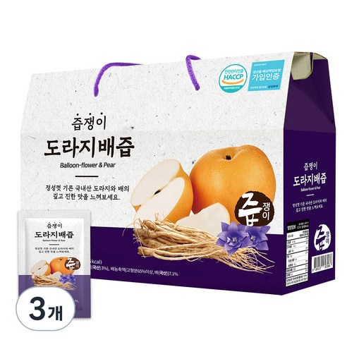 즙쟁이 도라지 배즙, 2.4L, 3개