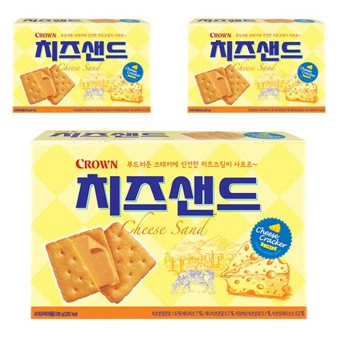 크라운 치즈샌드 과자, 240g, 3개