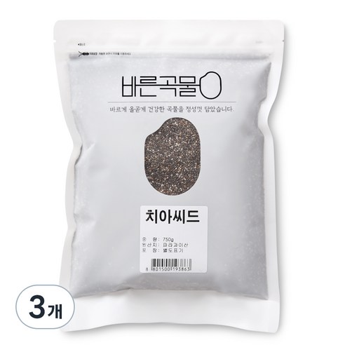 바른곡물 치아씨드, 750g, 3개