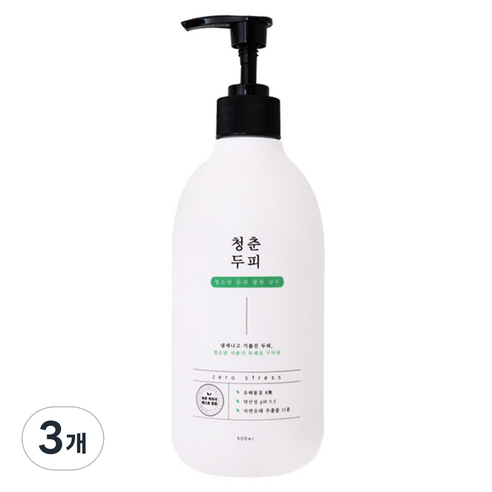 청춘두피 청소년 두피 쿨링 샴푸 머스크향, 500ml, 3개