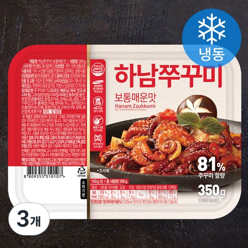 하남쭈꾸미 보통 매운맛 (냉동), 350g, 3개 냉장/냉동/간편요리 Best Top5