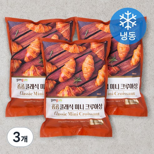 곰곰 클래식 미니 크루아상 냉동생지, 30g, 21개입, 3개