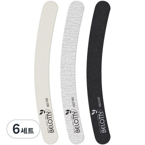 벨로티 국내생산 고급 손톱샌딩 네일파일 세트, 혼합색상, 6세트