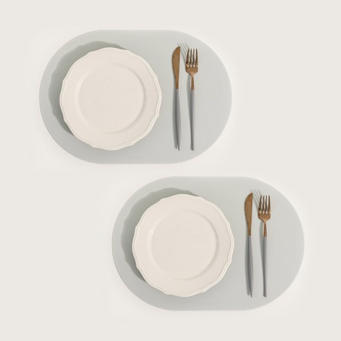 쓰임 데일리 실리콘 테이블매트 2p, 민트, 420mm x 290mm x 높이 2mm
