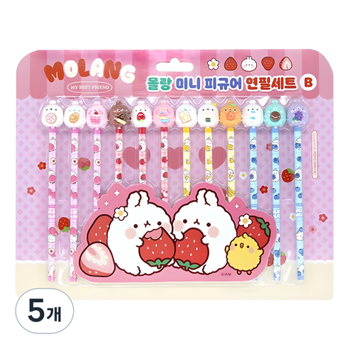 팝콘팬시 몰랑 뉴 피규어 연필세트 2탄 B, 핑크, 60개
