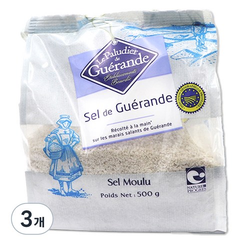 게랑드 가는토판 천일염, 500g, 3개