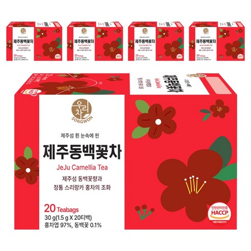 우리차 제주 동백꽃차, 5개, 20개입, 1.5g