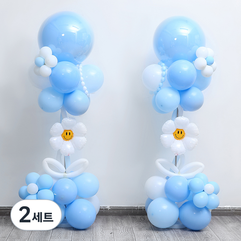 피앤비유니티 축제행사파티용 04 대형풍선기둥세트, 블루, 2세트