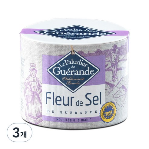 게랑드 플뢰르드셀 토판 천일염, 125g, 3개