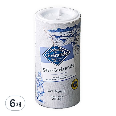 게랑드 가는 토판 천일염, 250g, 6개