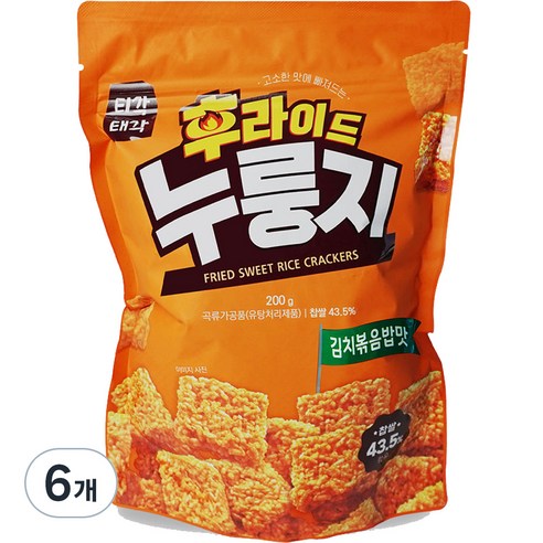 티각태각 후라이드 누룽지 김치볶음밥맛, 200g, 6개