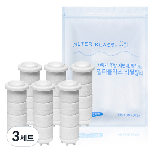 필터클래스 바디럽 퓨어썸 베이직 주방 핸디형 호환 녹물 필터 x 6p 세트, 3세트