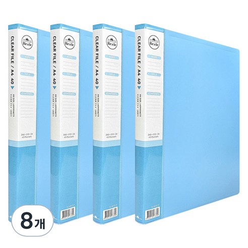 희망사무포인트 리클 클리어 파일 40매, 하늘, 8개