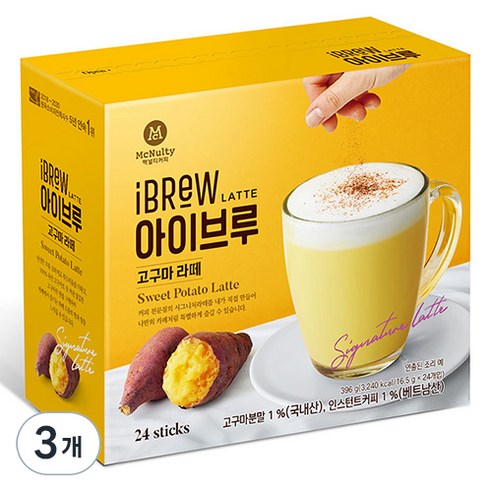 맥널티 아이브루 고구마 라떼, 16.5g, 24개입, 3개