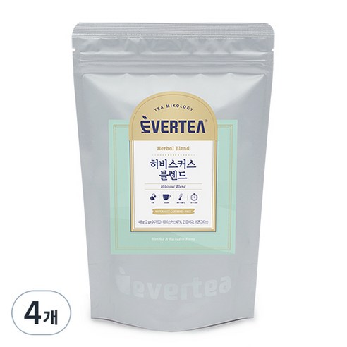 에버티 히비스커스블렌드 허브차 티백, 2g, 24개입, 4개