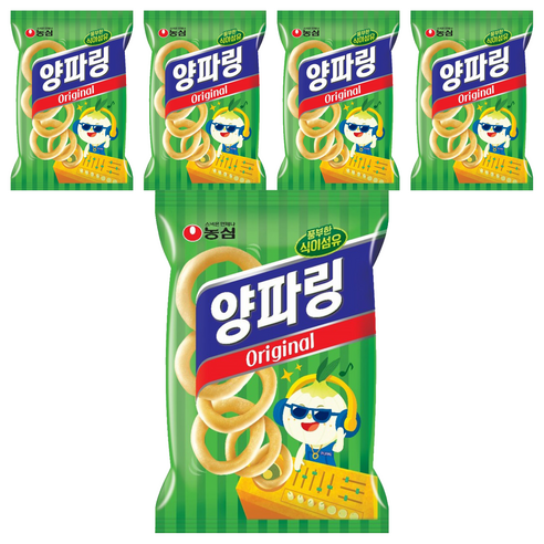 농심 양파링, 130g, 5개