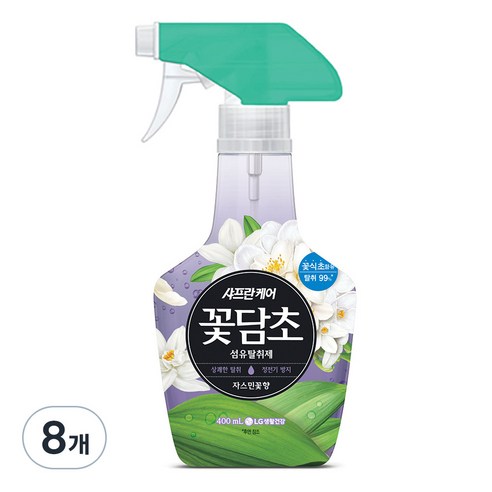 샤프란 꽃담초 섬유탈취제 자스민꽃향 본품, 400ml, 8개