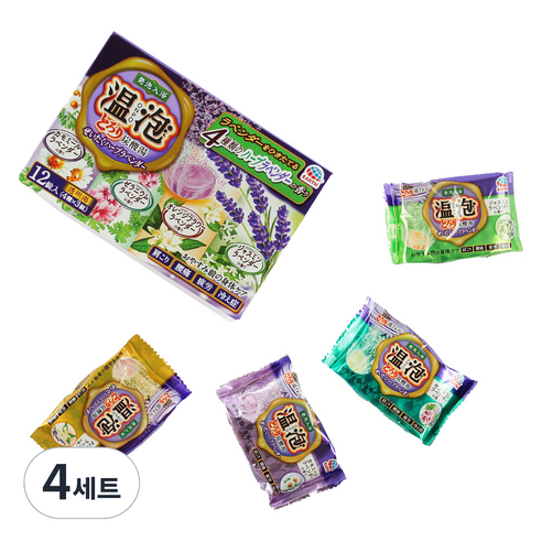 바스로망 온포 탄산 입욕제 라벤더 4종 x 3p 세트, 540g, 4세트