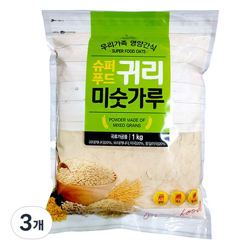 슈퍼푸드 귀리 미숫가루, 1kg, 3개