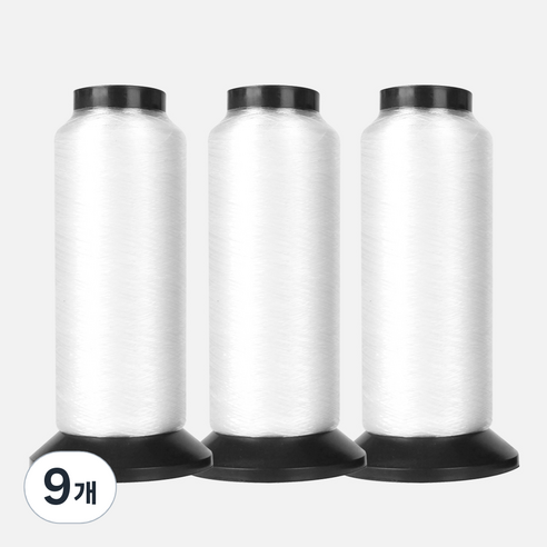 JSTrading 수선용 나일론 투명사 60호 3p, 화이트, 9개