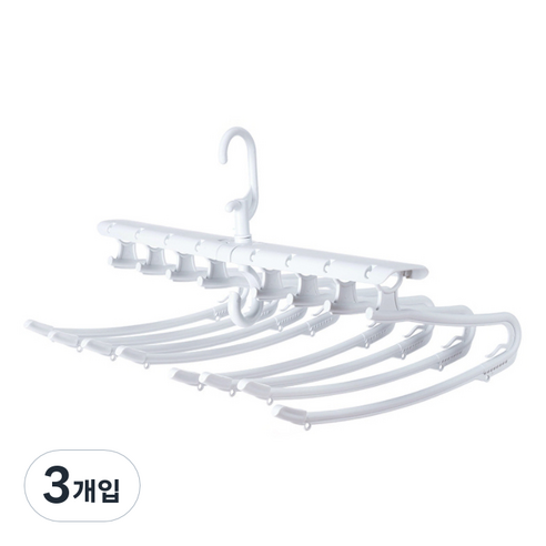 모벨리 8단 접이식 바지걸이, 화이트, 3개