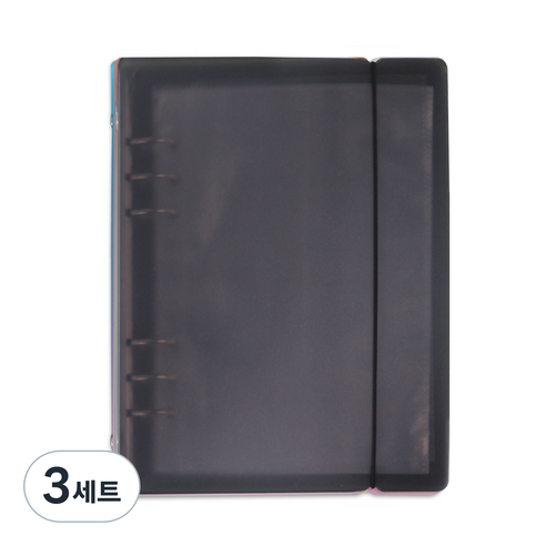 워너디스 6공 스티커 바인더 A5 + 양면 속지 40p 세트, 블랙, 3세트