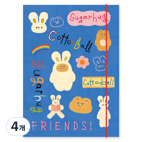 모노라이크 언매치드 프렌즈 하드 커버 바인더 A5 6공, 03  Blue, 4개
