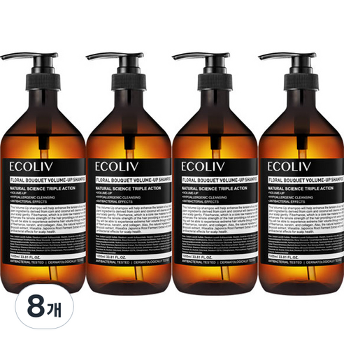 에코리브 플로럴 부케 볼륨업 샴푸, 8개, 1000ml