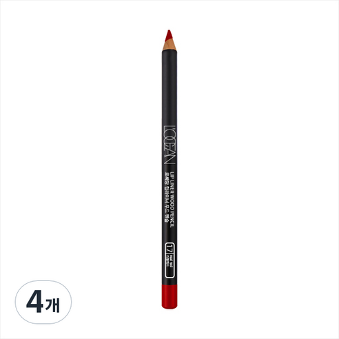 로쎄앙 립라이너 우드 펜슬 4 x 150 mm, 17호 리얼레드, 4개