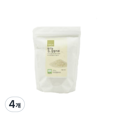 올가홀푸드 유기농 생 찹쌀가루, 350g, 4개