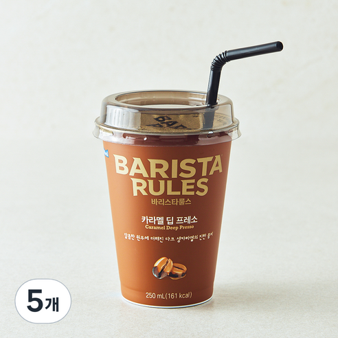 바리스타룰스 카라멜 딥 프레소, 5개, 250ml