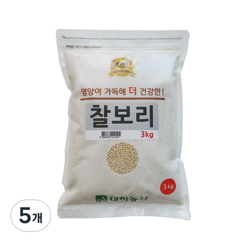 대한농산 찰보리, 5개, 3kg