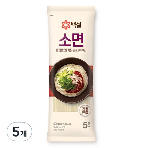 백설 소면, 500g, 5개