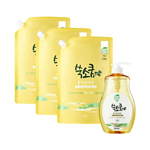 쑥소쿰 연잎 주방세제 750mL + 1.2L x 3p, 1세트